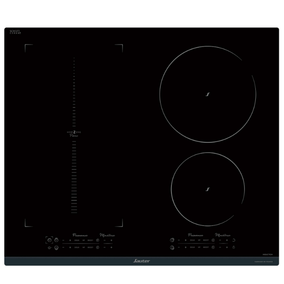 Sauter Table de cuisson induction 60cm 4 feux noir - SPI9647B