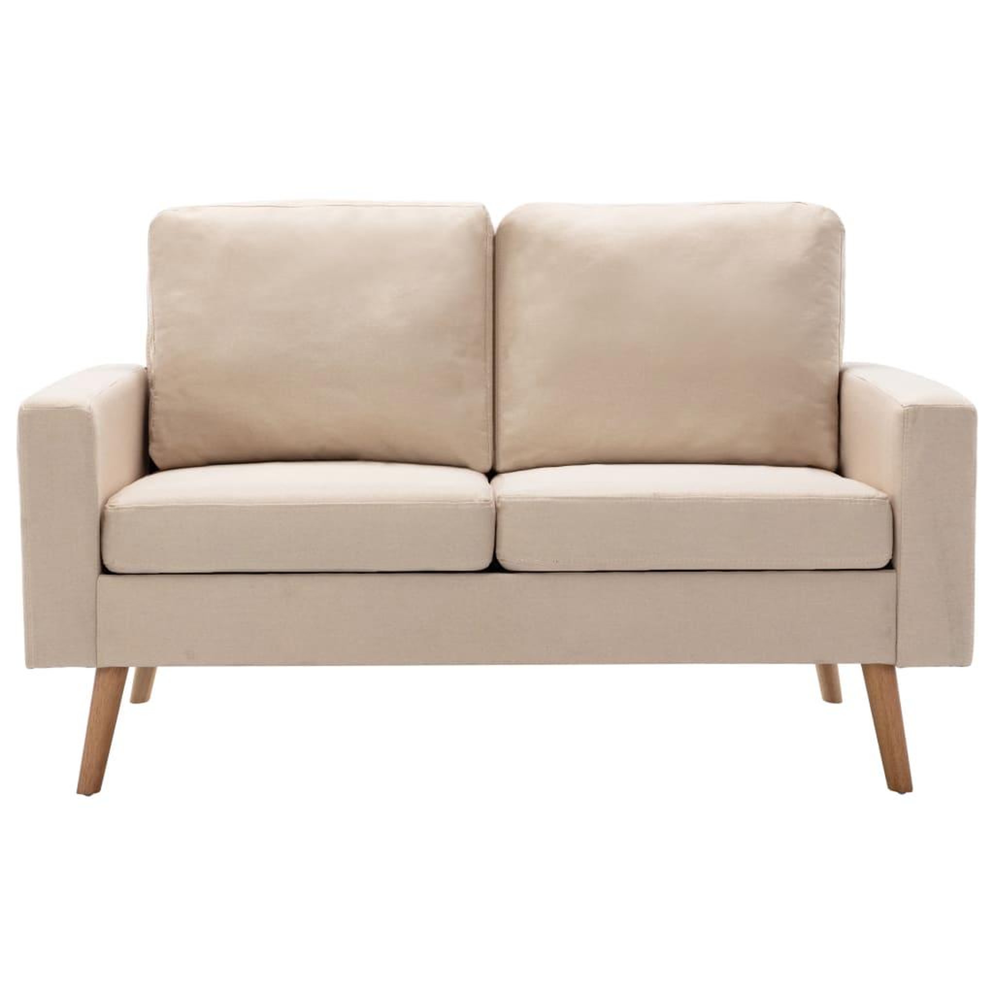 Voir la diapositive 3 : VIDAXL Canape a 2 places Creme Tissu