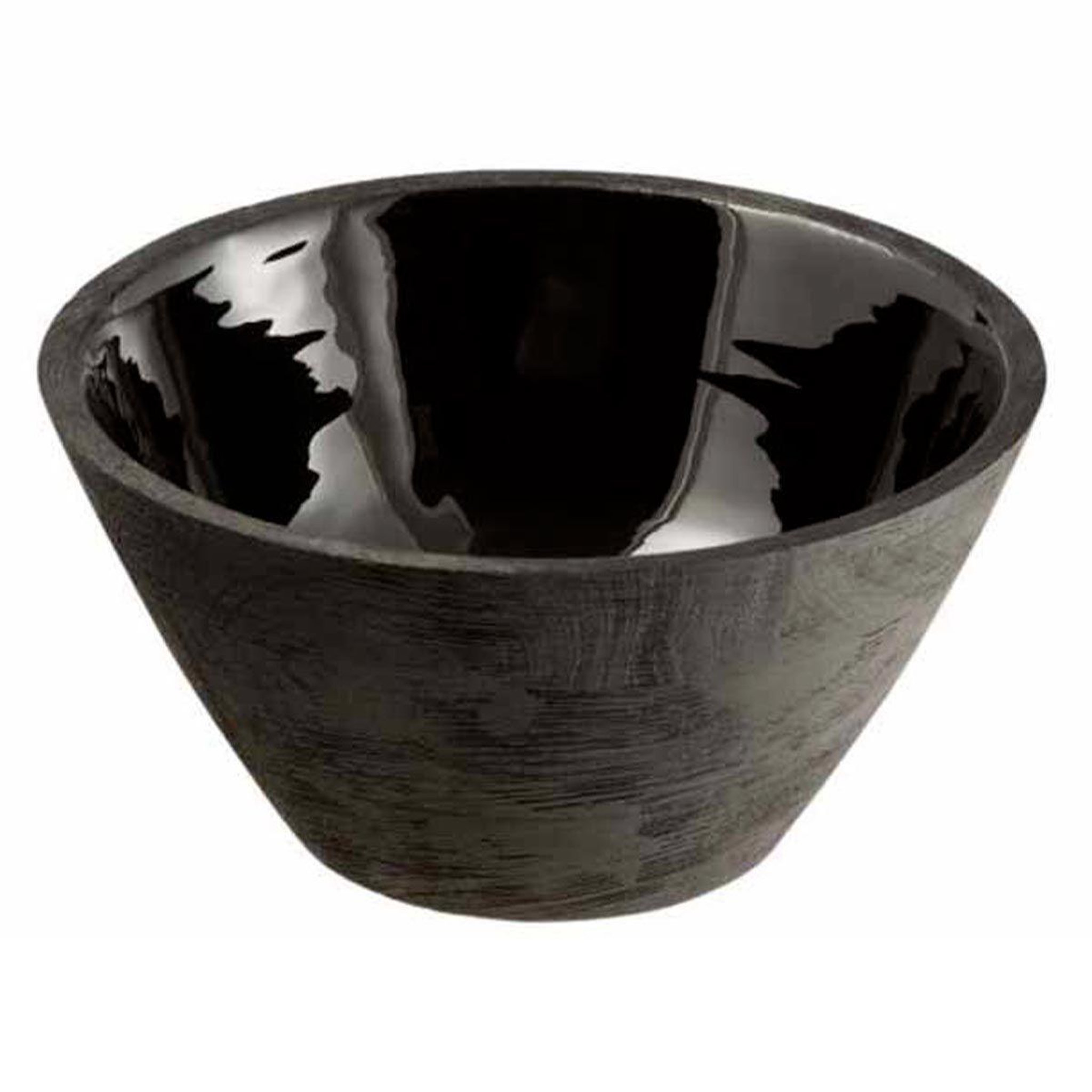 J-LINE Saladier rond en bois  pyra  23cm noir