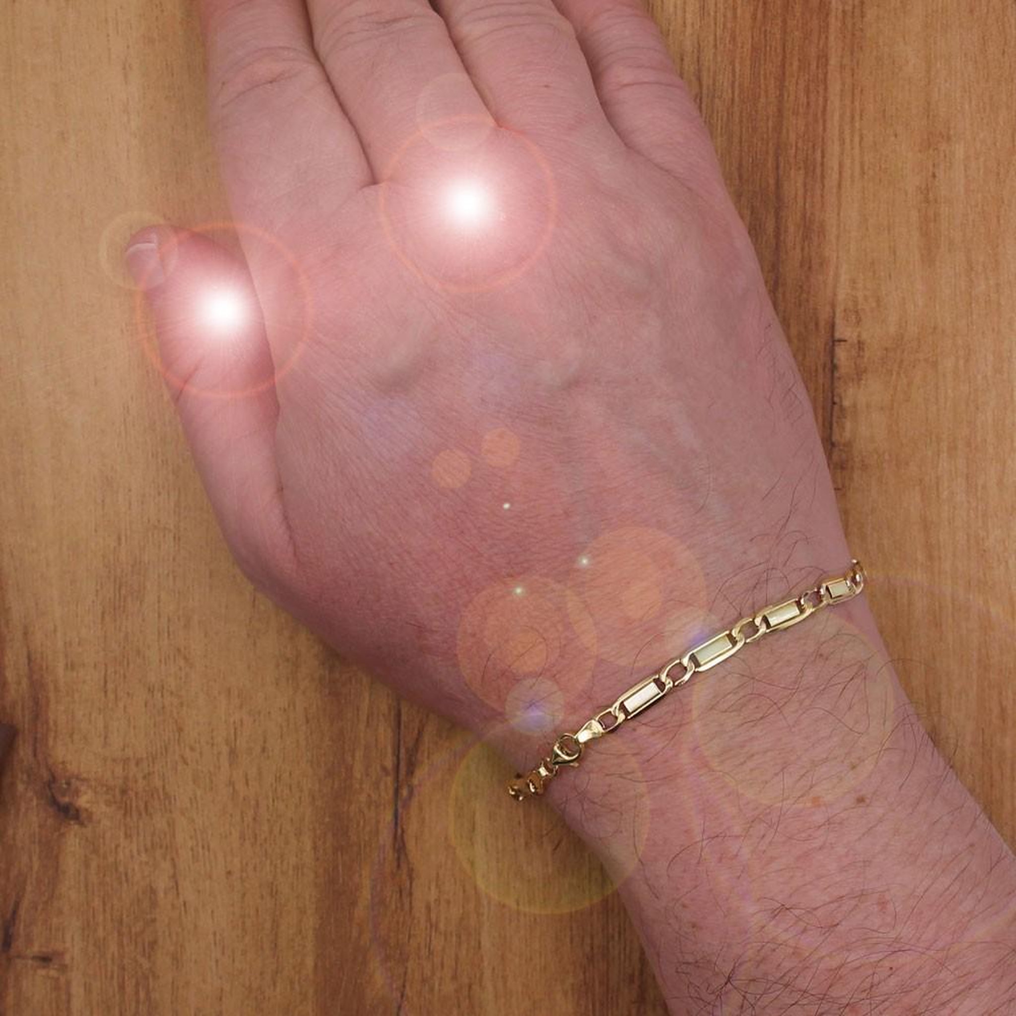 Voir la diapositive 2 : L'ATELIER D'AZUR Bracelet Or Jaune Maille Alternée 1+1 - Homme