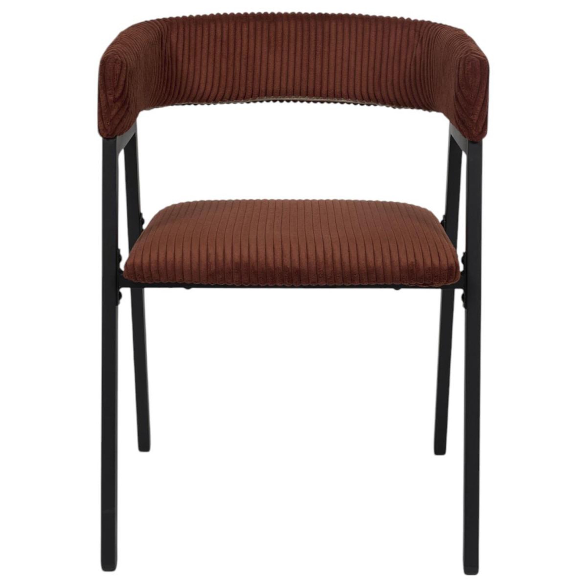 Voir la diapositive 3 : The Home Deco Factory Lot de 2 chaises design côtelé  scott  71cm terracotta