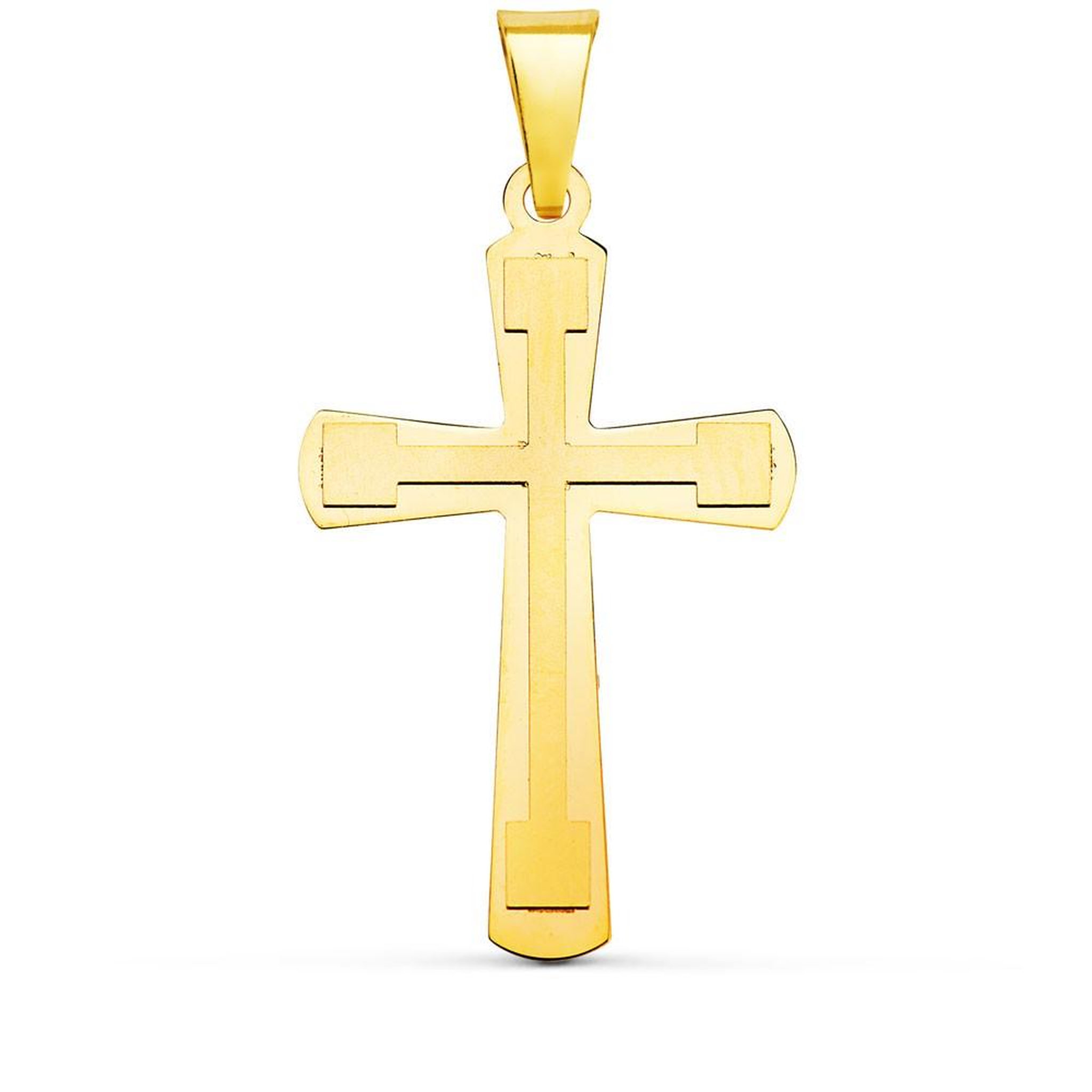 L'ATELIER D'AZUR Pendentif  - Médaille Croix Or 18 Carats 750 Jaune - Chaine Offerte
