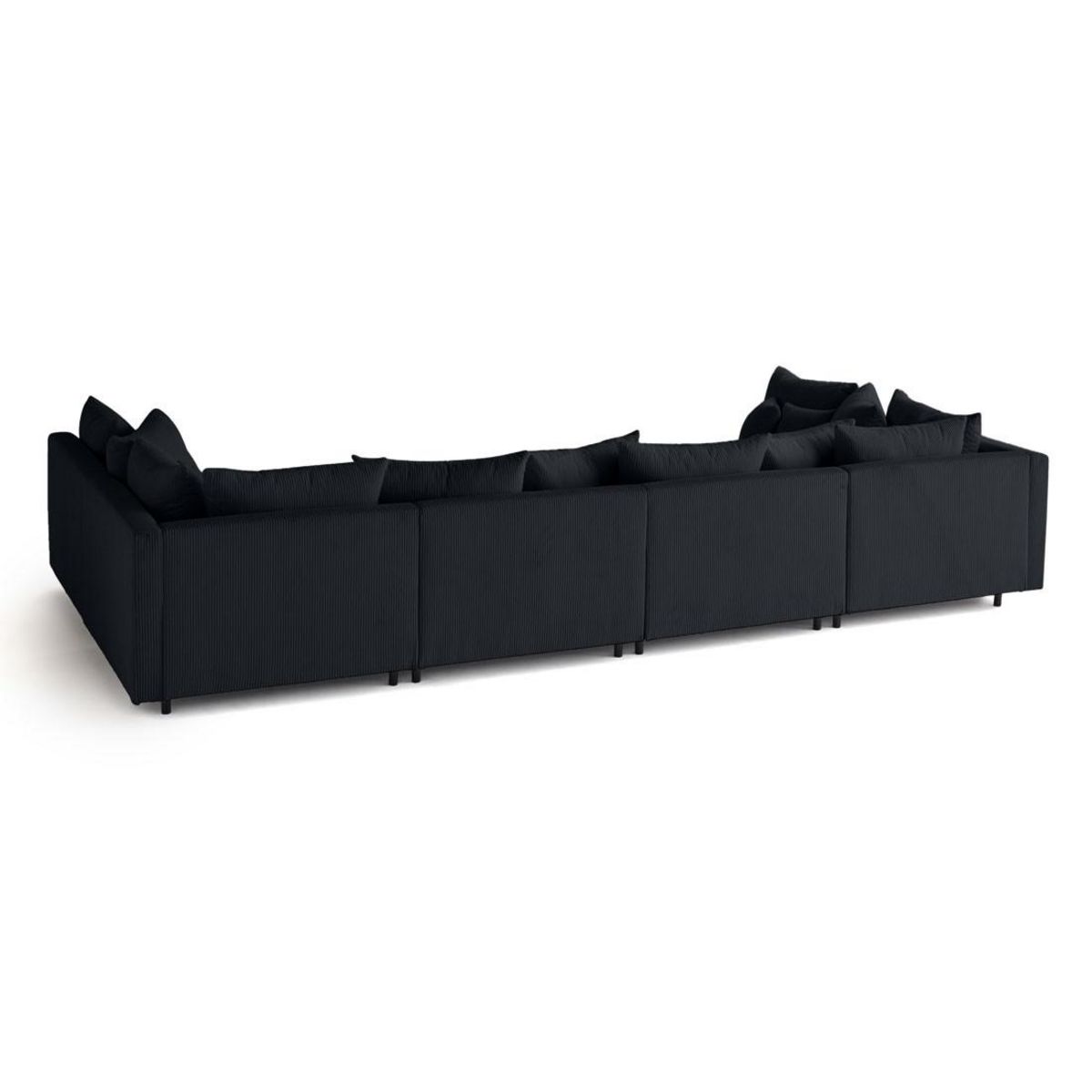 LISA DESIGN Edinburg - canapé modulable panoramique 6 places - en velours côtelé
