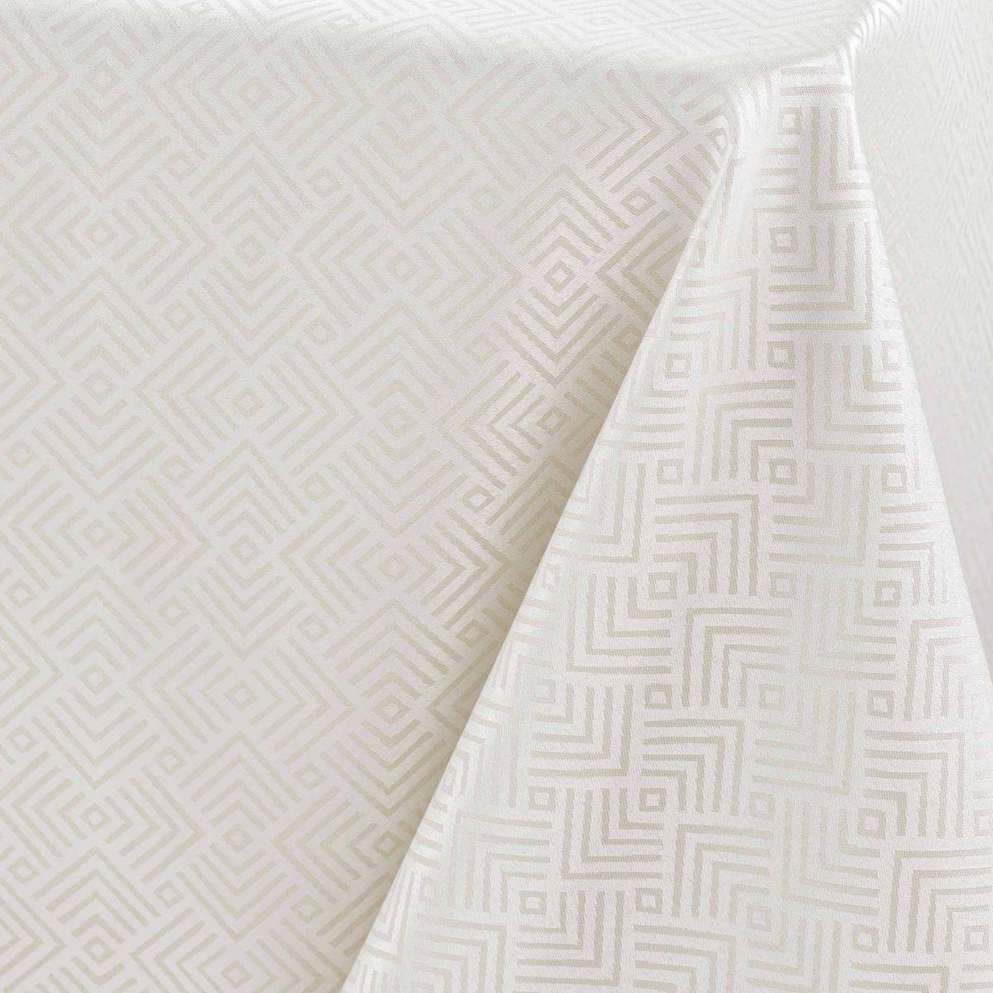 Voir la diapositive 3 : Douceur d'Intérieur Nappe jacquard imprimé  azuline  140x250cm naturel