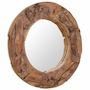 Voir la diapositive 2 : VIDAXL Miroir decoratif Teck 80 cm Rond