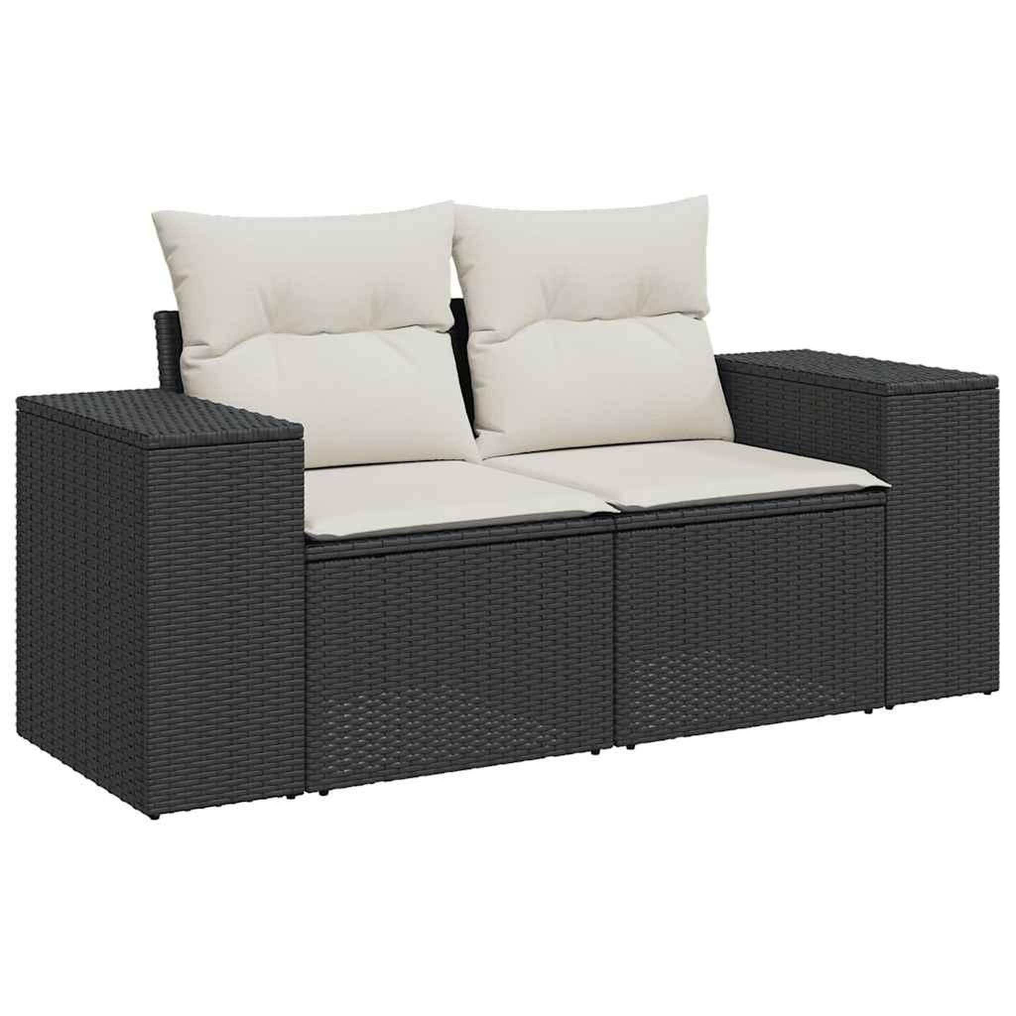 Voir la diapositive 5 : VIDAXL Salon de jardin 6 pcs avec coussins noir resine tressee