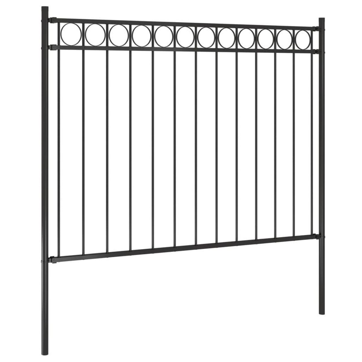 VIDAXL Cloture de jardin Acier 1,7x1 m Noir