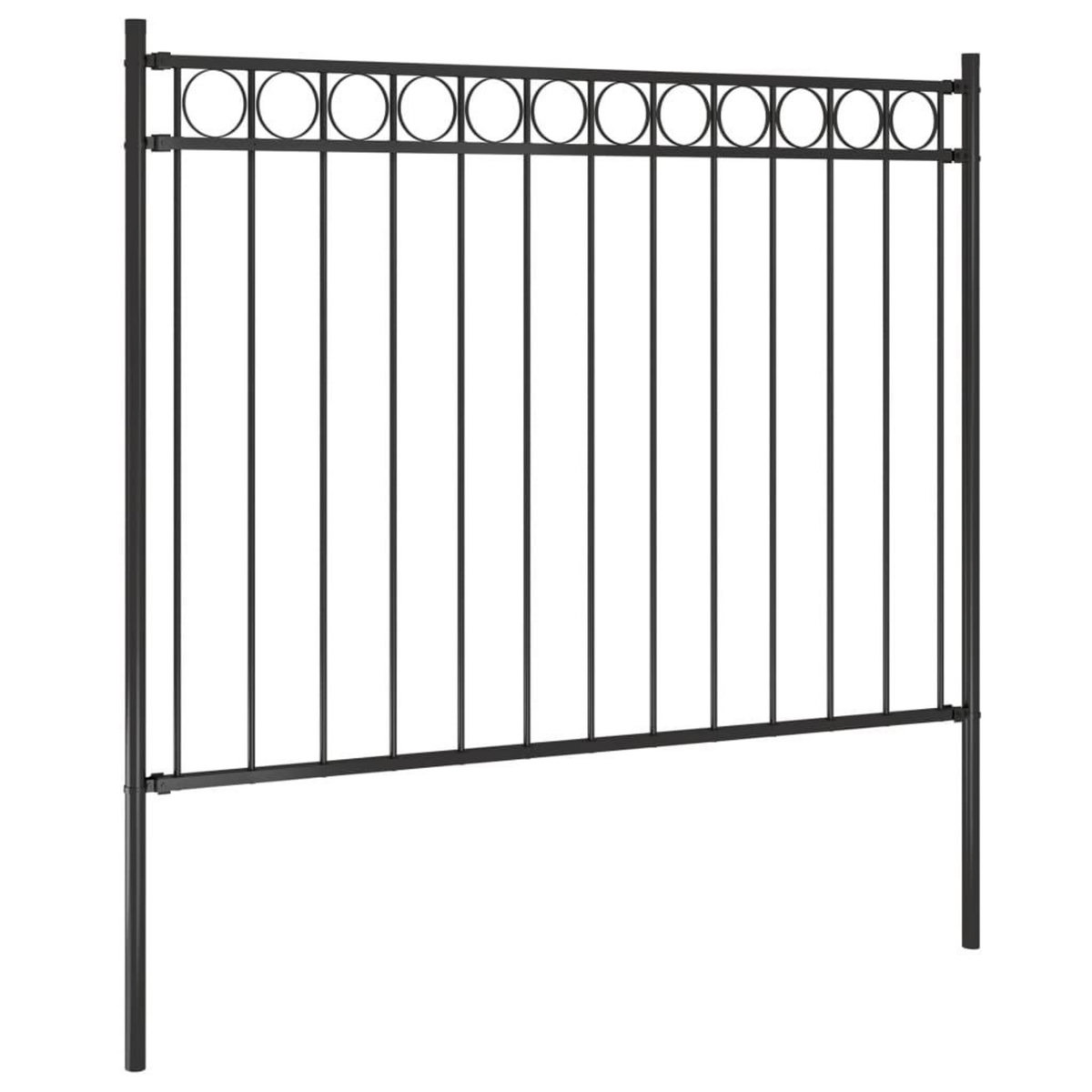 VIDAXL Cloture de jardin Acier 1,7x1 m Noir