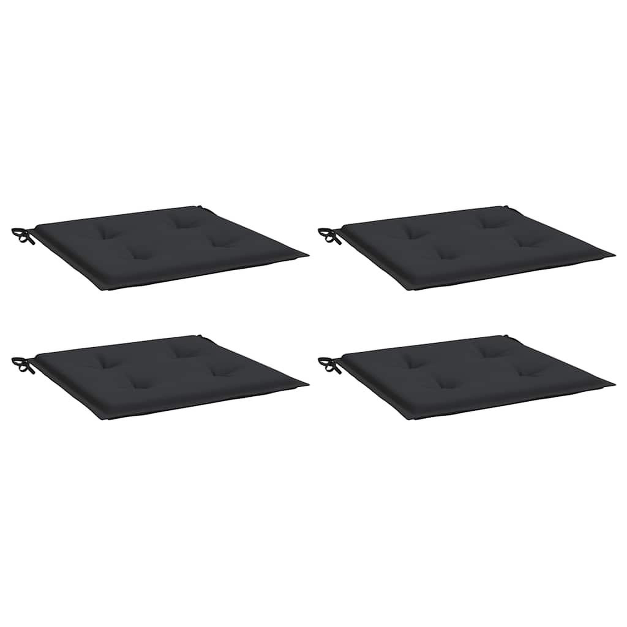 Voir la diapositive 3 : VIDAXL Coussins de chaise jardin lot de 4 noir 40x40x3 cm tissu oxford