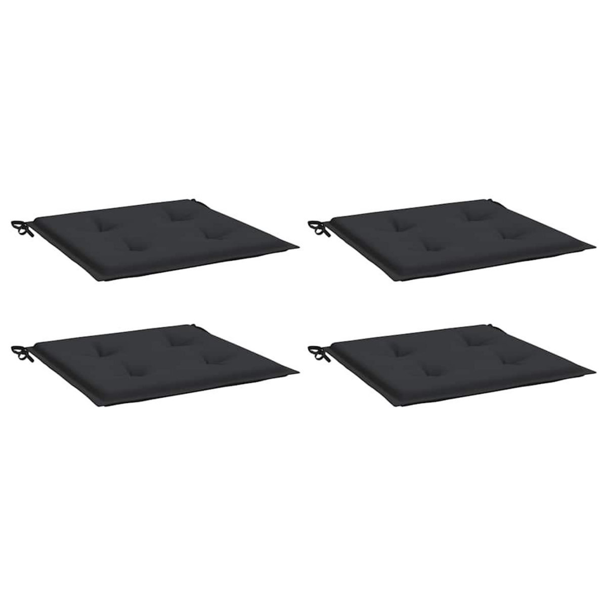 VIDAXL Coussins de chaise jardin lot de 4 noir 40x40x3 cm tissu oxford