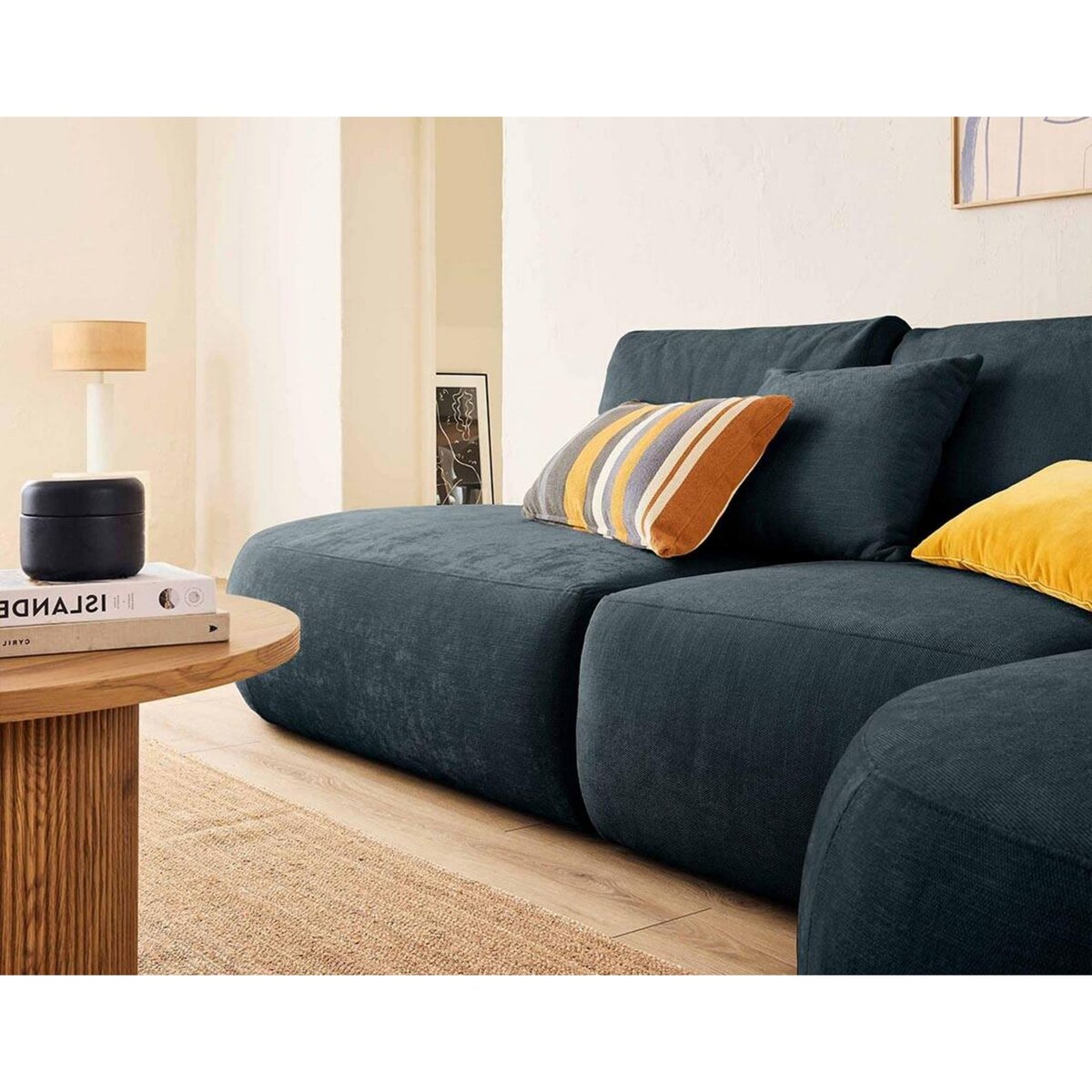 LISA DESIGN Santorini - canapé modulable d'angle droit - 5 places - en tissu texturé