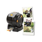 Hozelock Composteur rotatif EasyMix 2en1 – tambour amovible – récupération jus de compost