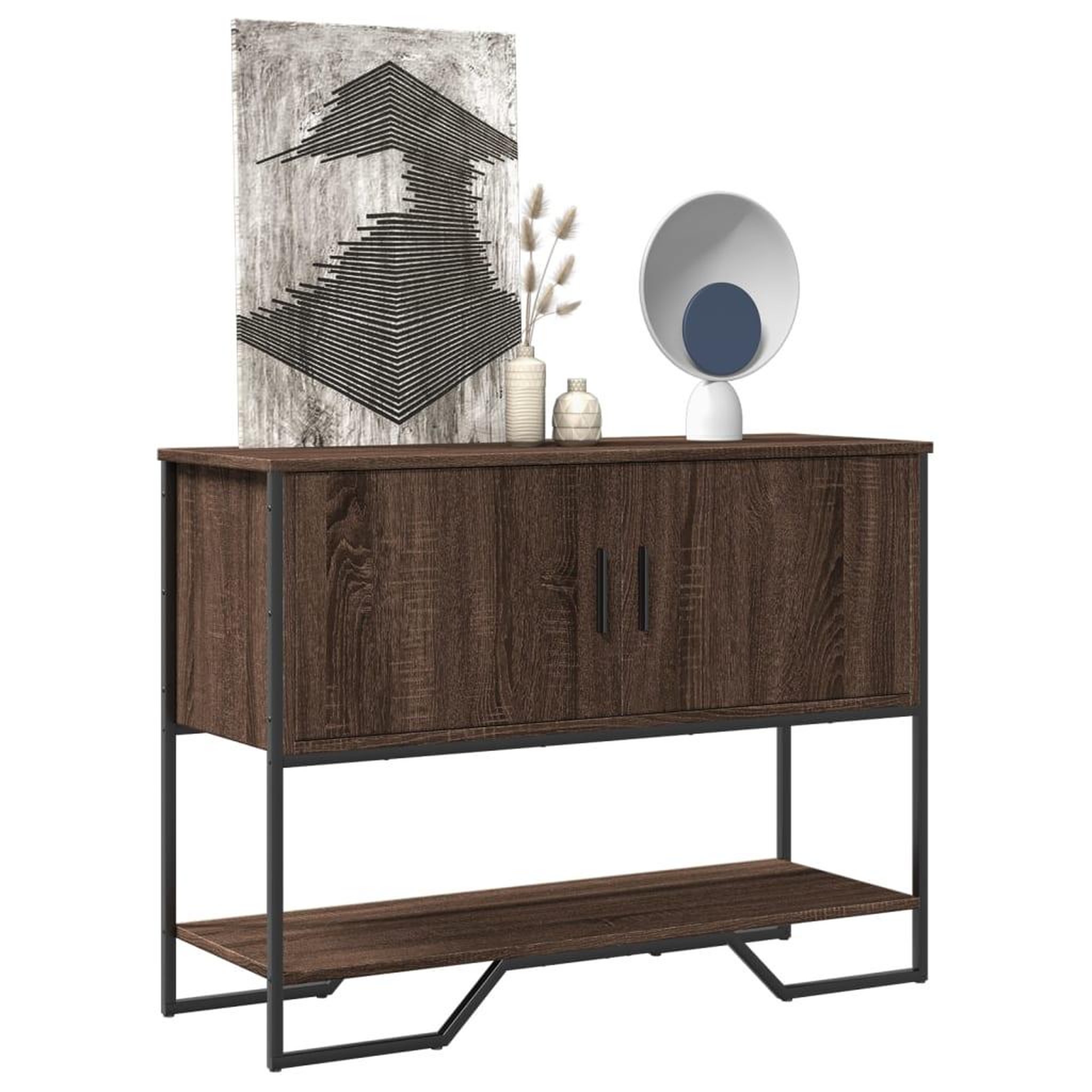 Voir la diapositive 3 : VIDAXL Table console chene marron 100x35x74,5 cm bois d'ingenierie
