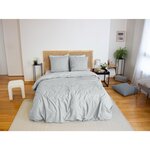 Home collection Parure housse de couette 3pcs 240x220 100% microfibre effet flanelle - c100%dre