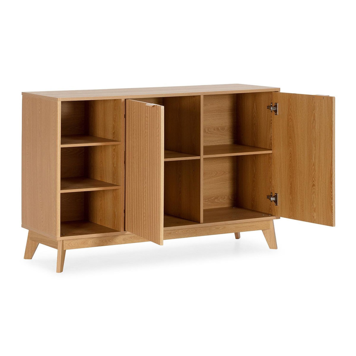 VS VENTA-STOCK Buffet Oporto 2 portes 3 étagères effet Chêne
