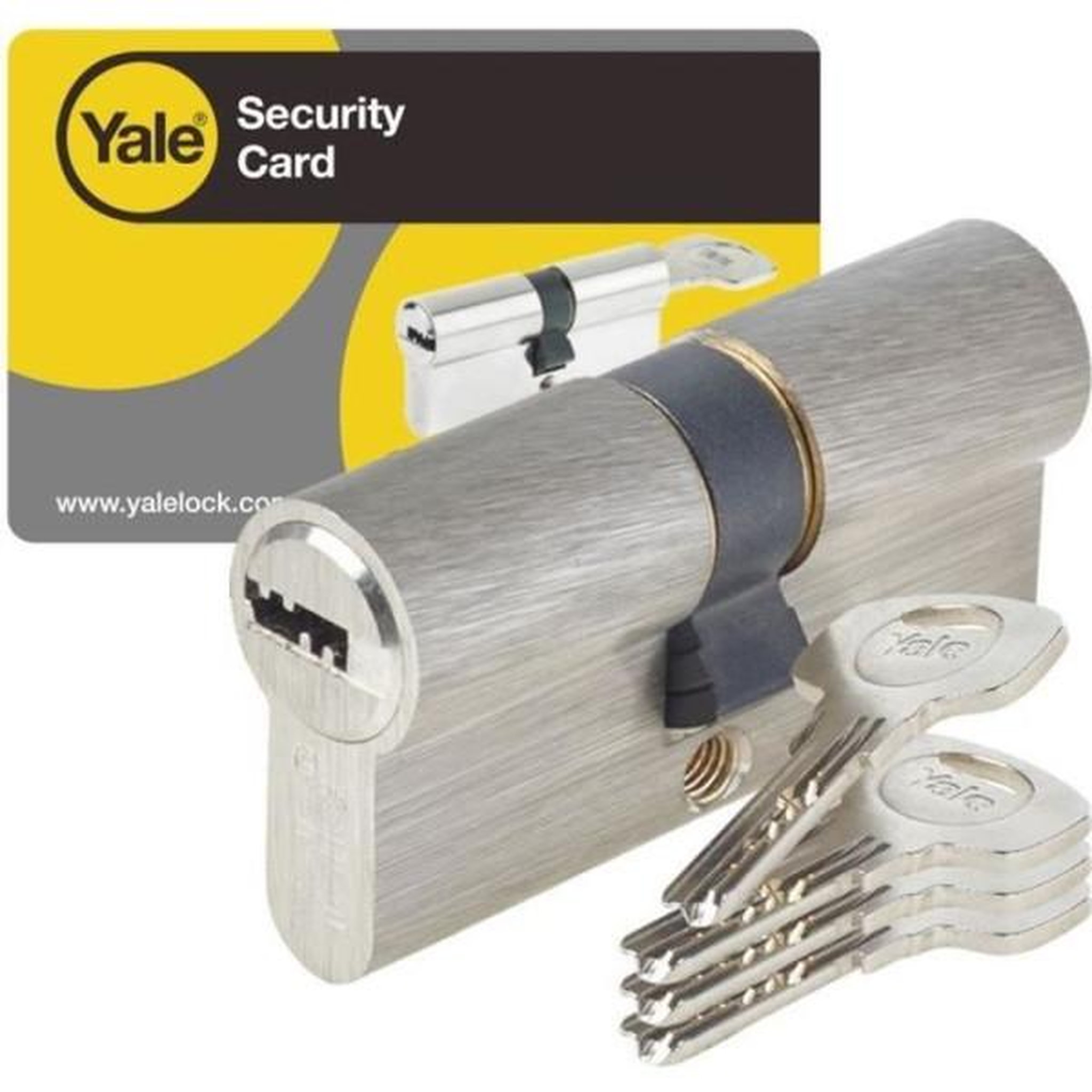 YALE Cylindre série 1000+ débrayable 40x40 mm nickelé - yale - 6 goupilles - anti-perçage et anti-crochetage