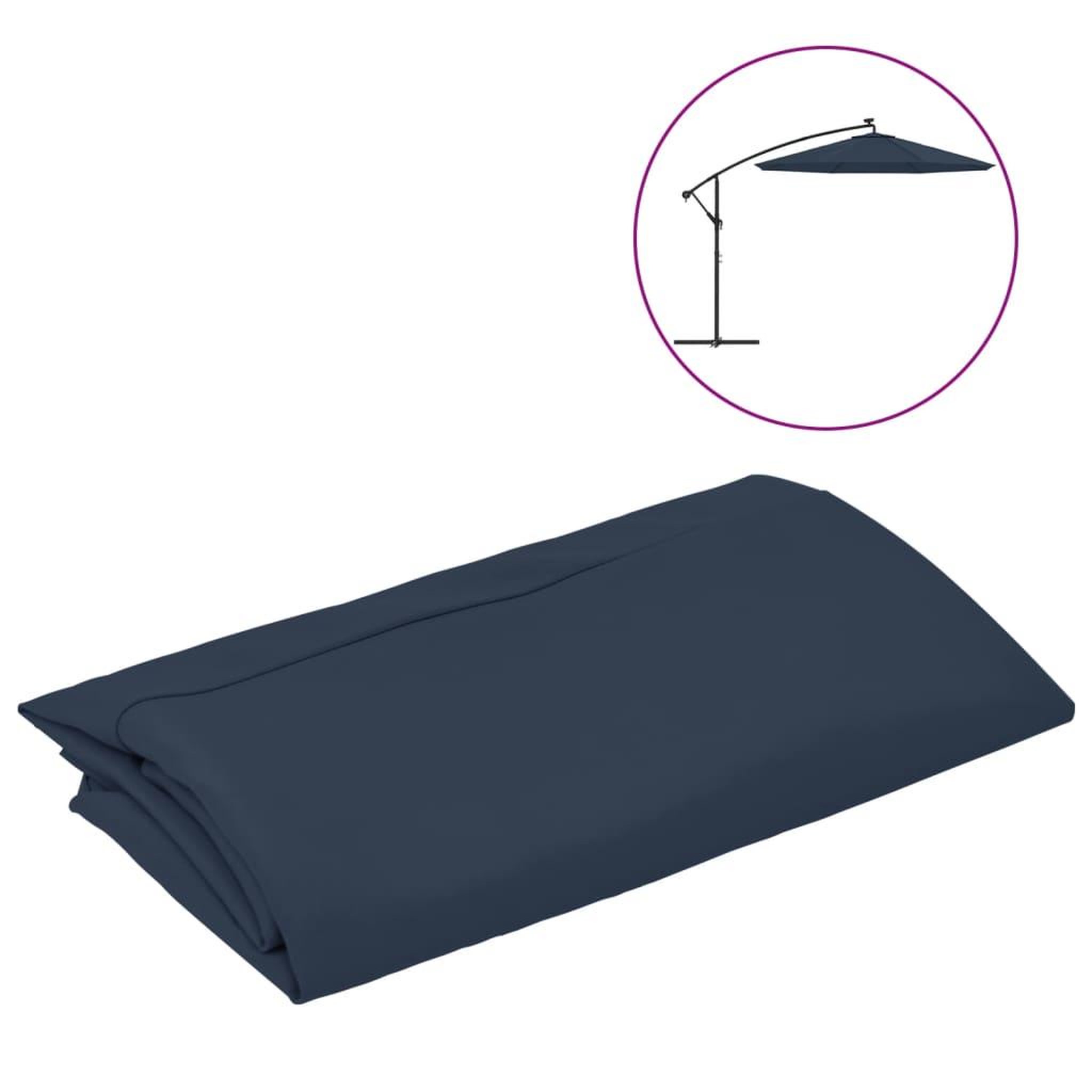 Voir la diapositive 2 : VIDAXL Tissu de remplacement pour parasol deporte bleu 300 cm