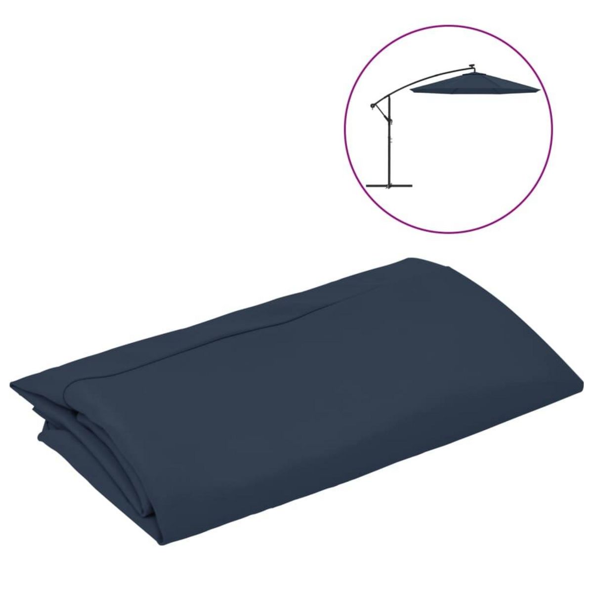 VIDAXL Tissu de remplacement pour parasol deporte bleu 300 cm