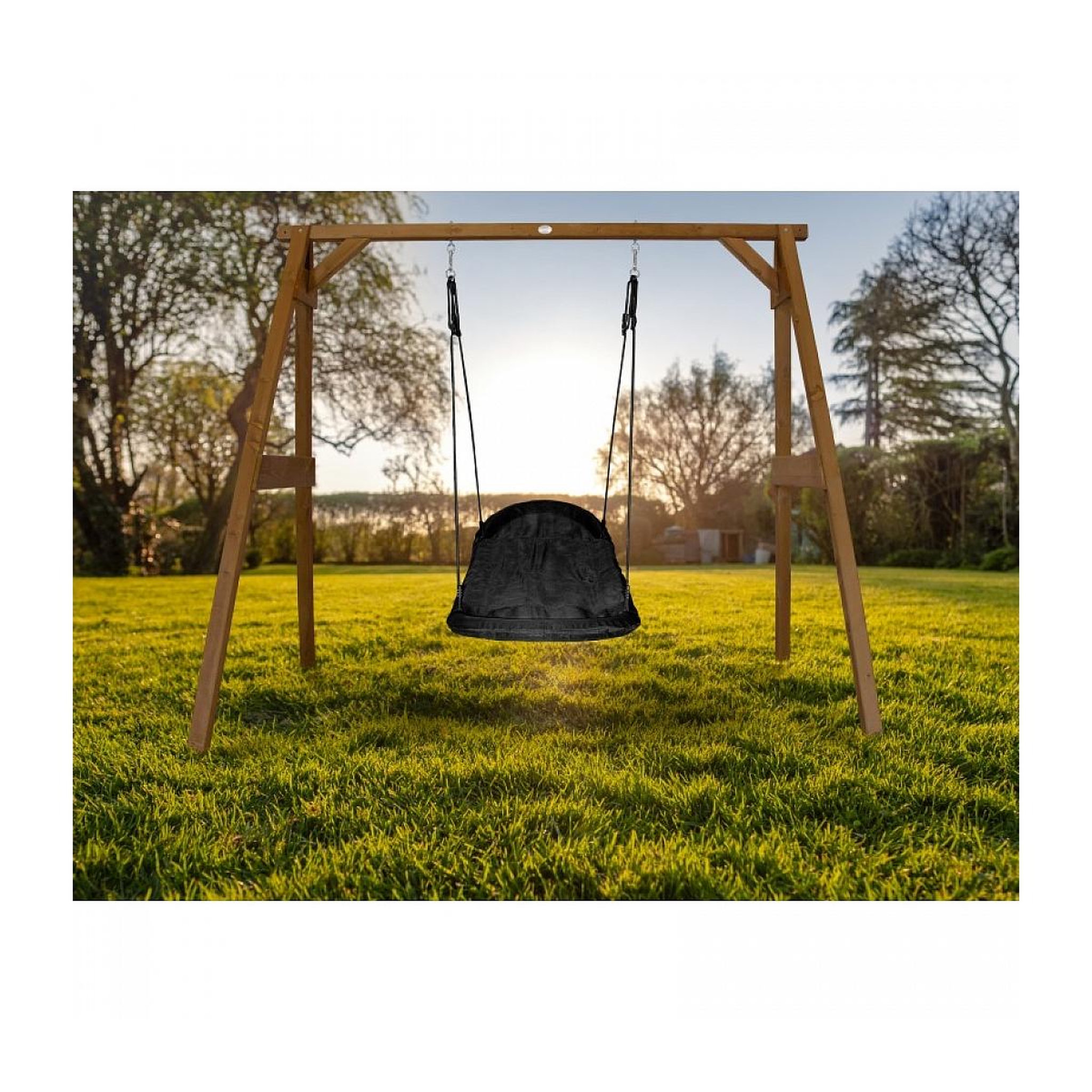 Voir la diapositive 3 : Axi House AXI Portique en bois Marron avec balançoire siège nid ovale 160x254x207cm