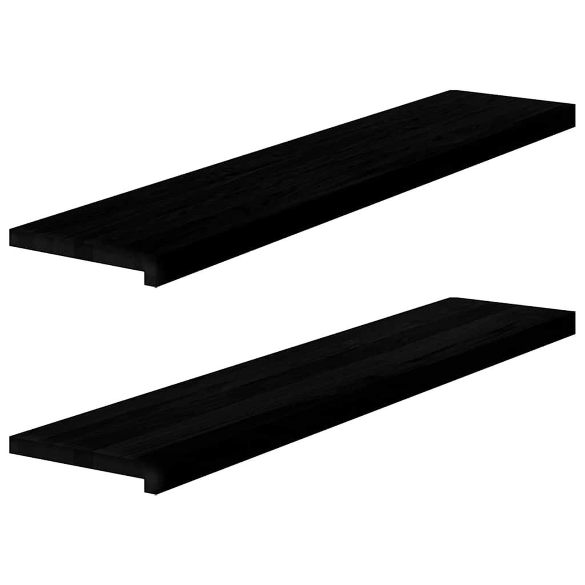 Voir la diapositive 2 : VIDAXL Marches d'escalier 2 pcs marron fonce 120x25x2 cm chene massif