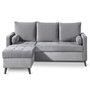 Voir la diapositive 1 : BEST MOBILIER Polar - canapé d'angle réversible convertible - en velours au design scandinave - 4 places
