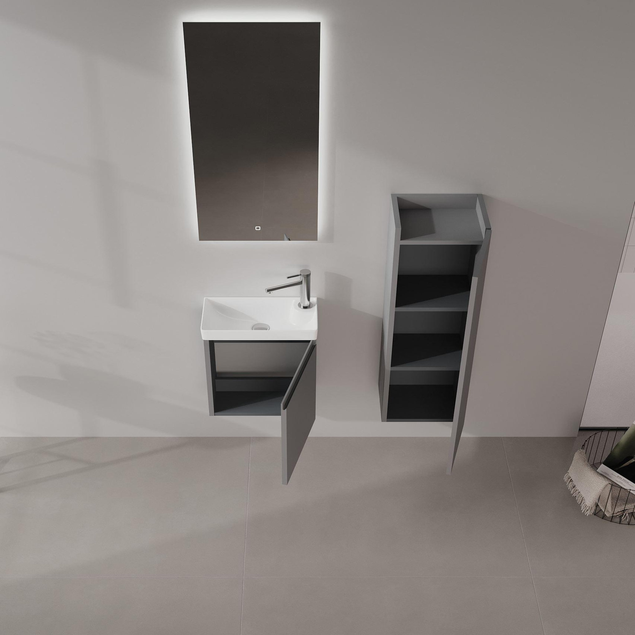 Voir la diapositive 3 : Habitat et Jardin Armoire de Salle de Bain  Ferla 30  - 30 x 25 x 100 cm - Matte Grey