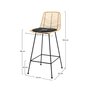 Voir la diapositive 4 : Rendez vous déco Lot de 2 chaises pour îlot central 66 cm en rotin naturel et noir - Tamara