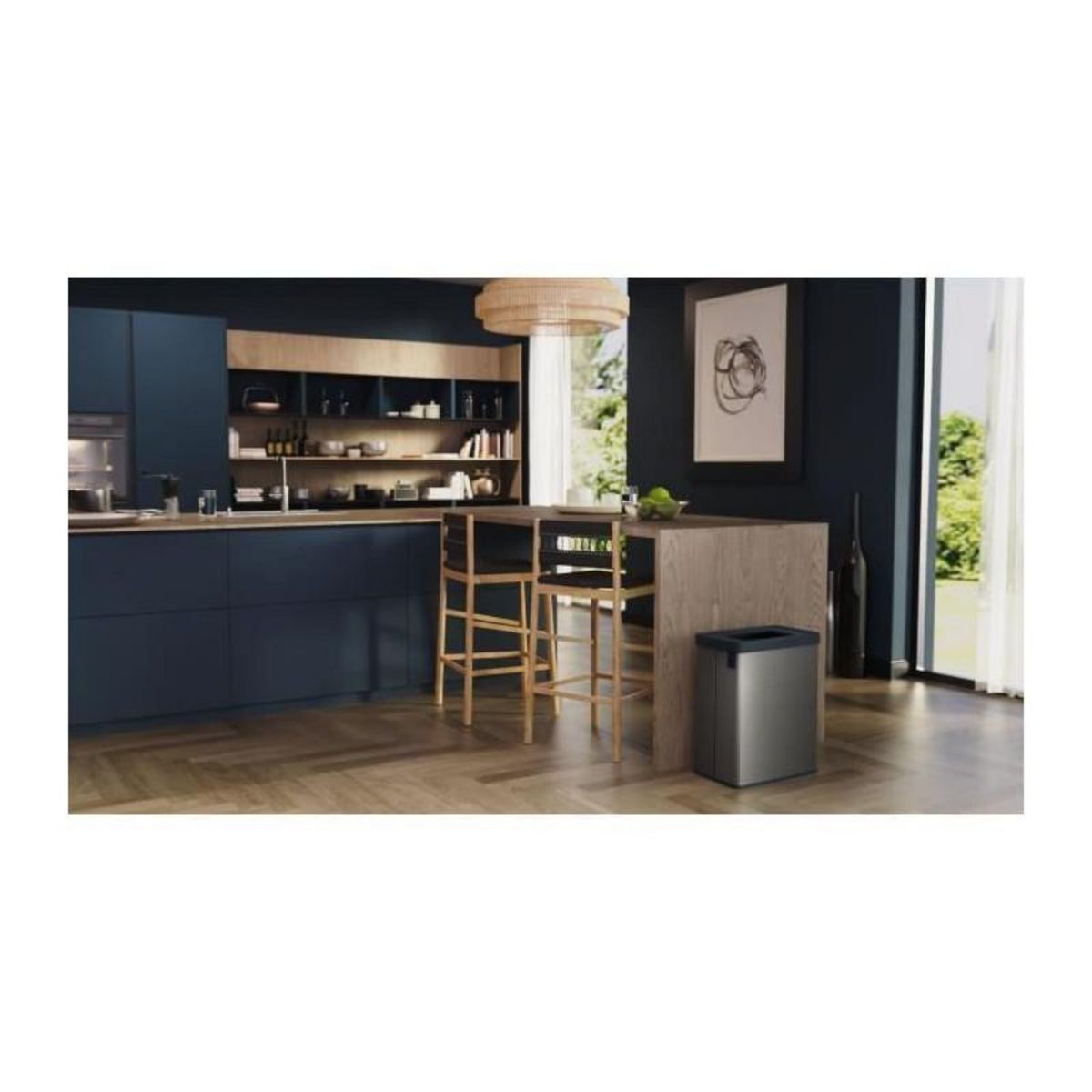 CURVER Poubelle de tri - VERTO - CURVER - 54 L - Gris perle