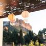 Voir la diapositive 4 : Lumisky Lot de 3 lampion solaire SHANGRI LA Orange Nylon D20cm