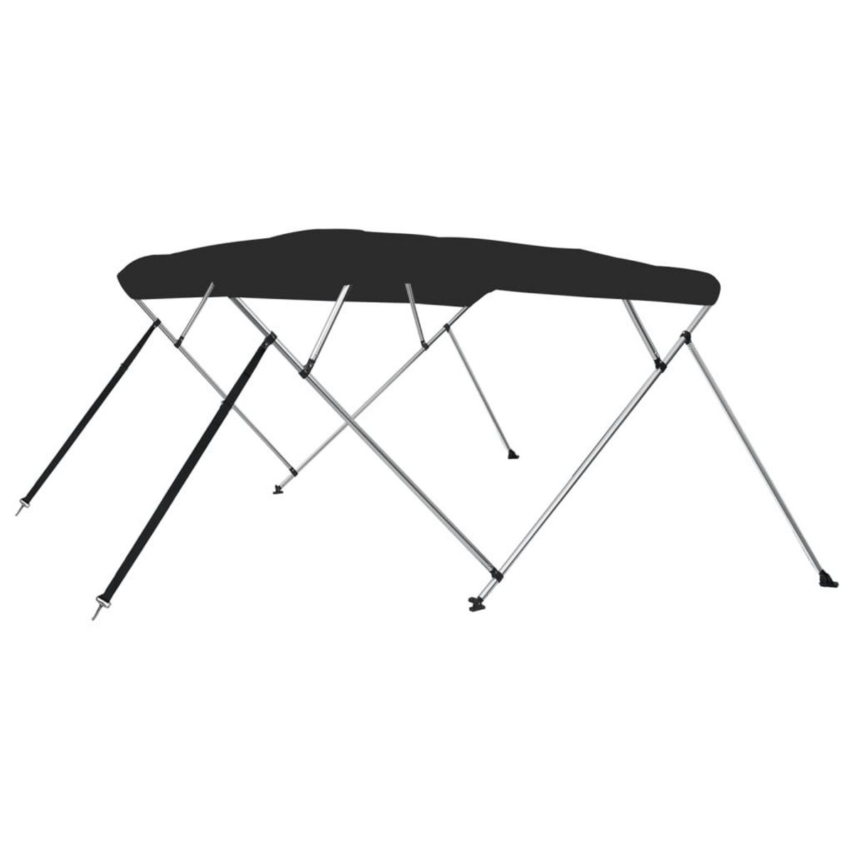 VIDAXL Auvent bimini a 4 arceaux noir 243x180x137 cm