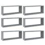 Voir la diapositive 2 : VIDAXL Etageres murales cube 6 pcs Sonoma gris 60x15x23 cm Bois