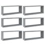 Voir la diapositive 2 : VIDAXL Etageres murales cube 6 pcs Sonoma gris 60x15x23 cm Bois