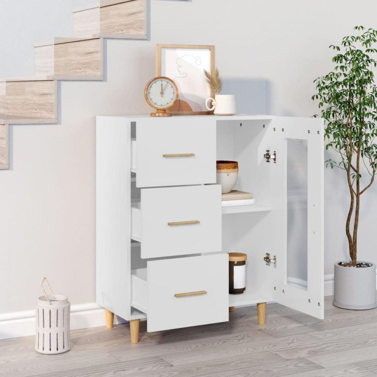 VIDAXL Buffet blanc 69,5x34x90 cm bois d'ingenierie