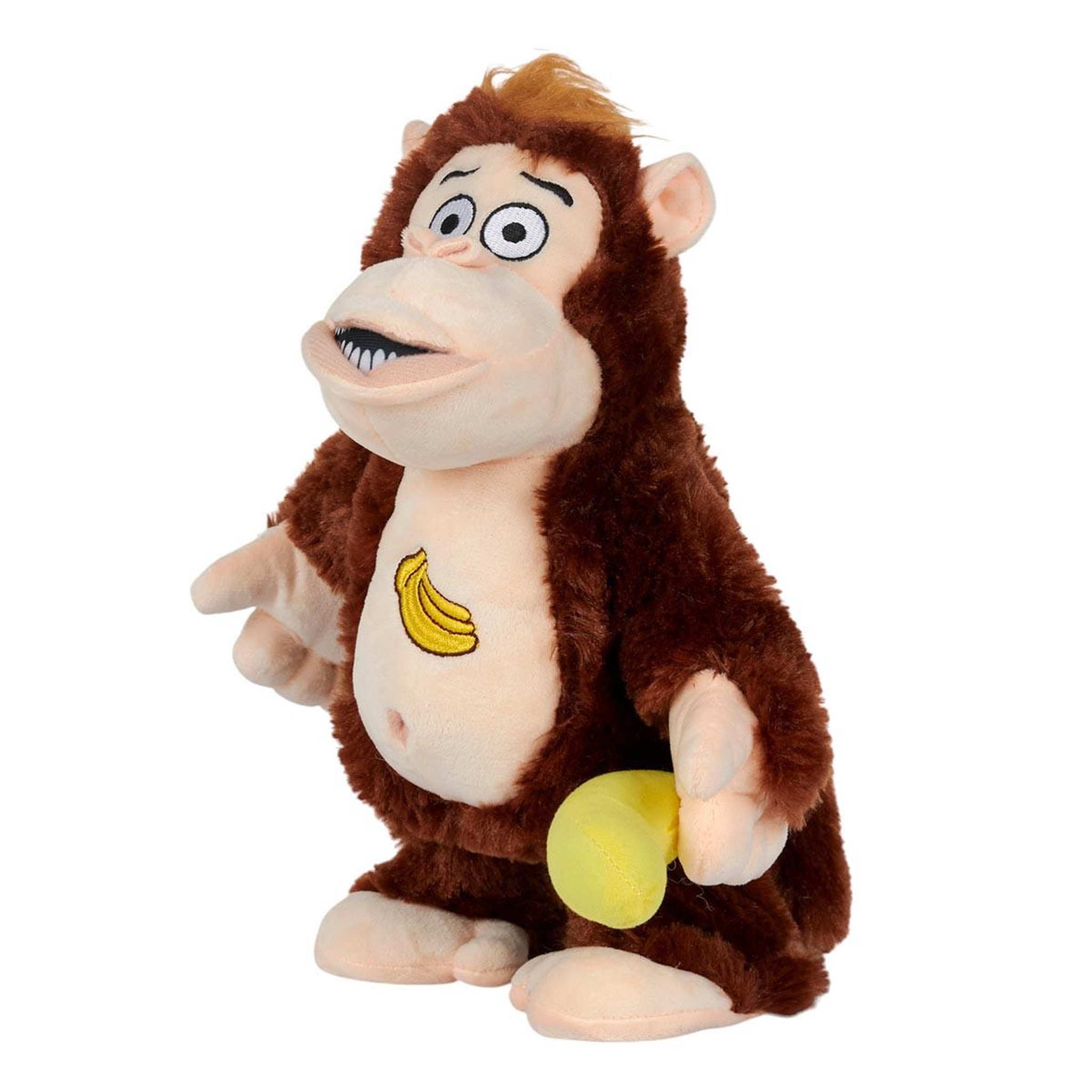 Jeux 2 momes Peluche Animée Singe  Banane  30cm Marron