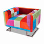 Voir la diapositive 3 : VIDAXL Fauteuil cube avec design de patchwork Chrome Tissu