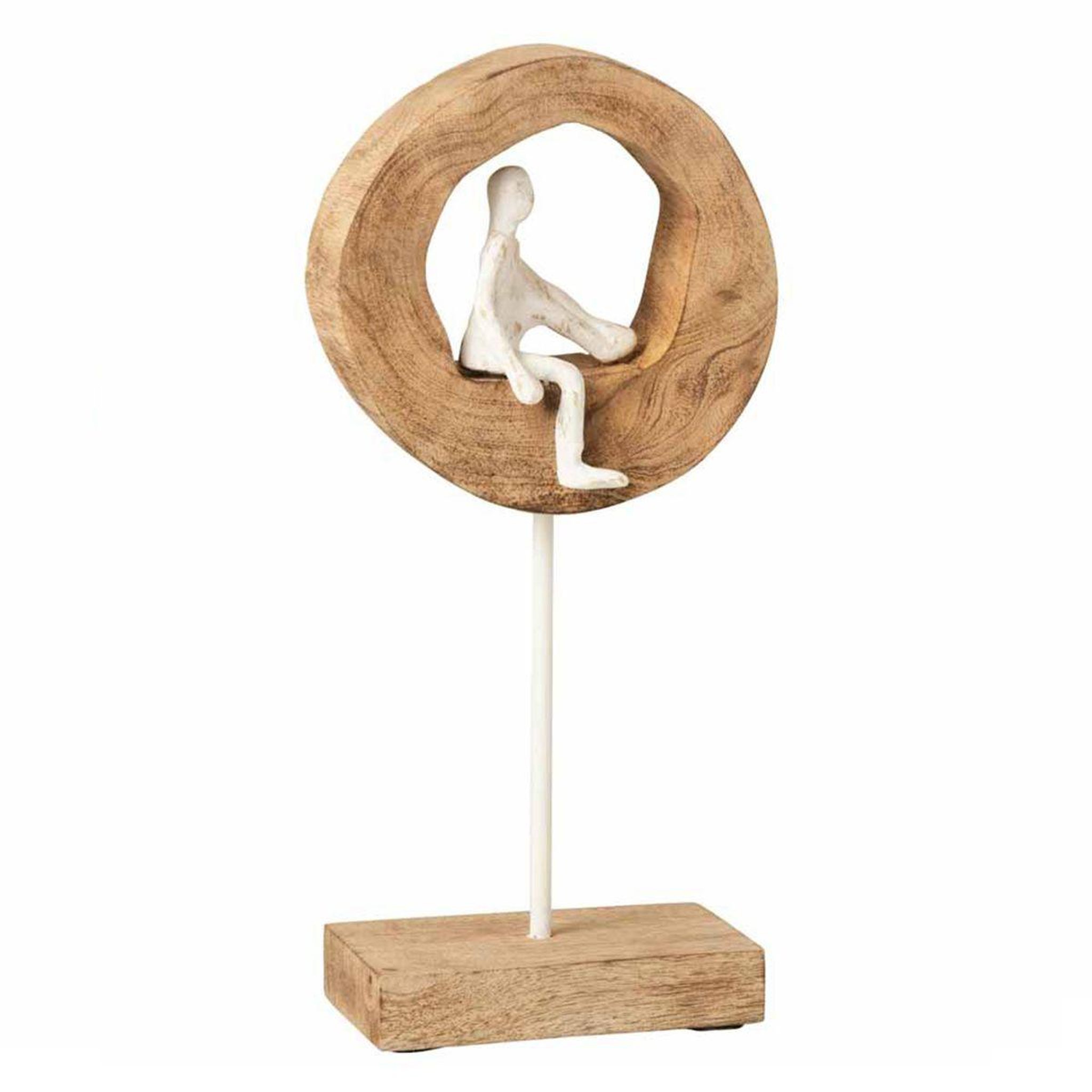 J-LINE Statue déco  personnage qui pense  38cm naturel