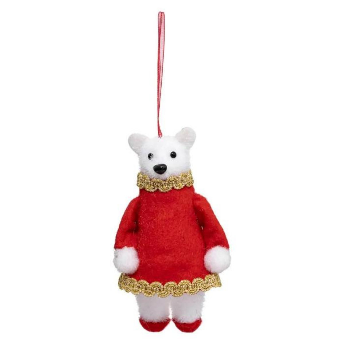 ATMOSPHERA Sujet de Noël Déco  Ours avec Robe  13cm Rouge