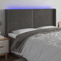 Voir la diapositive 1 : VIDAXL Tete de lit a LED Gris fonce 163x16x118/128 cm Velours