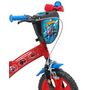 Voir la diapositive 4 : Marvel Vélo 12''  Garçon Licence  Spiderman  + Casque pour enfant de 85/100 cm avec stabilisateurs à molettes - Plaque décorative avant - Porte bidon - 1 frein et roues à bâtons
