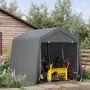 Voir la diapositive 2 : OUTSUNNY Abri de jardin - tente de stockage - abri de vélo - 2 portes zippées - dim. 280L x 240l x 240H cm - métal PE gris