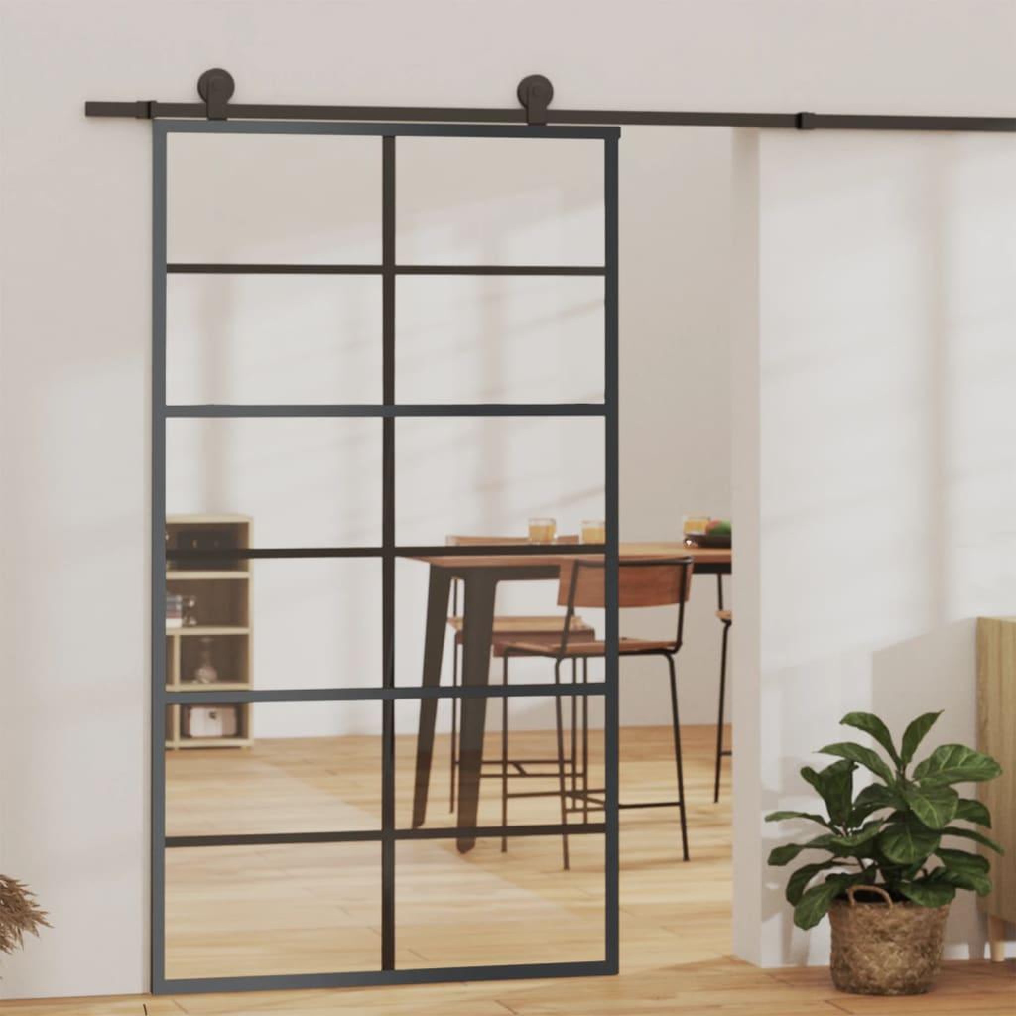 VIDAXL Porte coulissante et quincaillerie Verre et Aluminium 102x205cm