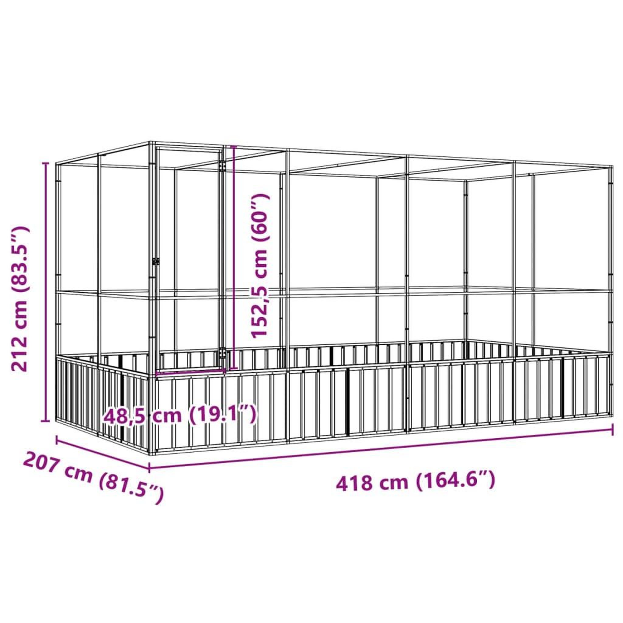 Voir la diapositive 6 : VIDAXL Voliere avec extension argente 418x207x212 cm acier