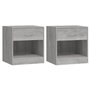 Voir la diapositive 2 : VIDAXL Tables de chevet 2 pcs avec tiroir Sonoma gris