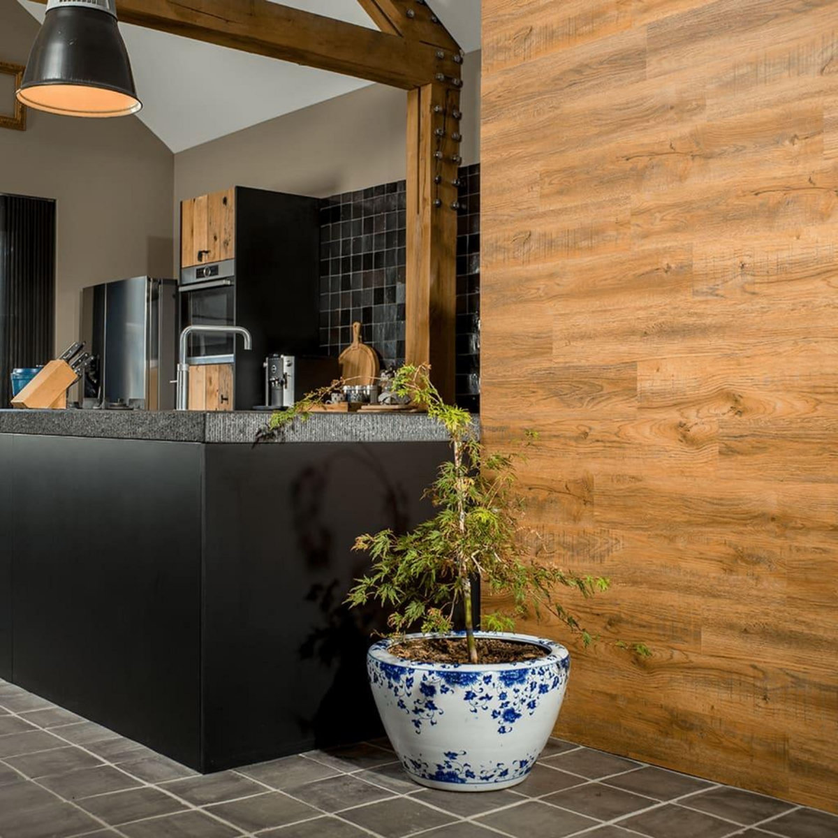 WallArt WallArt Planches d'aspect de bois Chene de recuperation Marron rouille