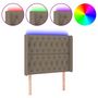 Voir la diapositive 2 : VIDAXL Tete de lit a LED Taupe 103x16x118/128 cm Tissu
