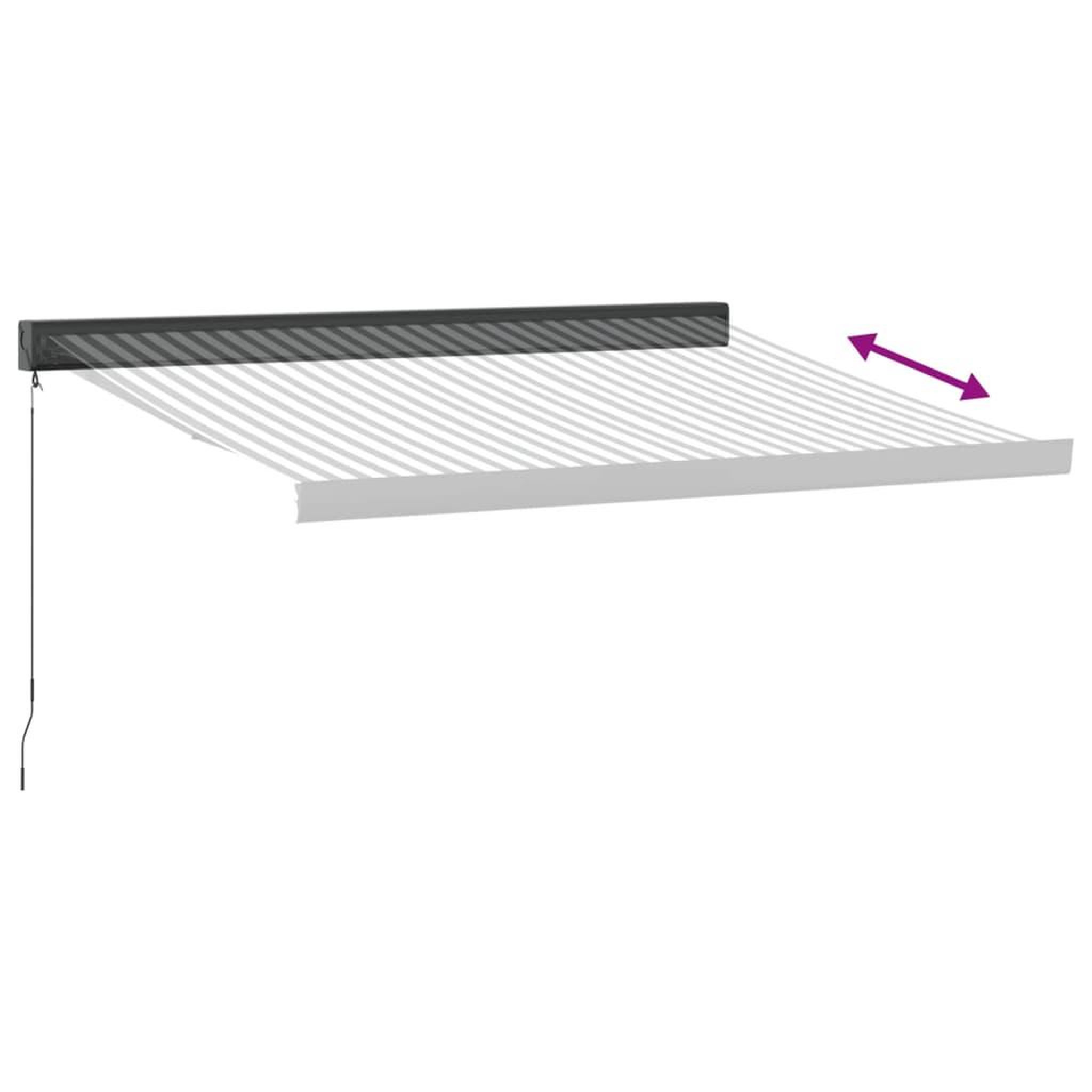 Voir la diapositive 5 : VIDAXL Auvent retractable anthracite et blanc 3,5x2,5m tissu/aluminium