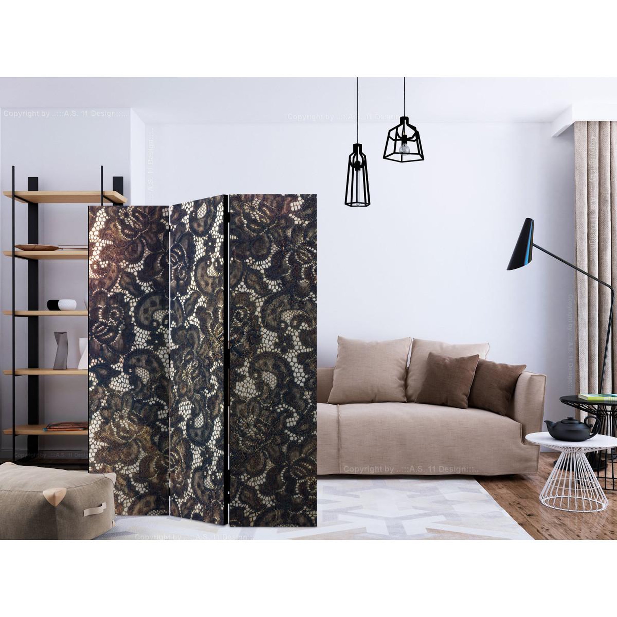 Voir la diapositive 2 : Paris Prix Paravent 3 volets  discreet elegance  135x172cm