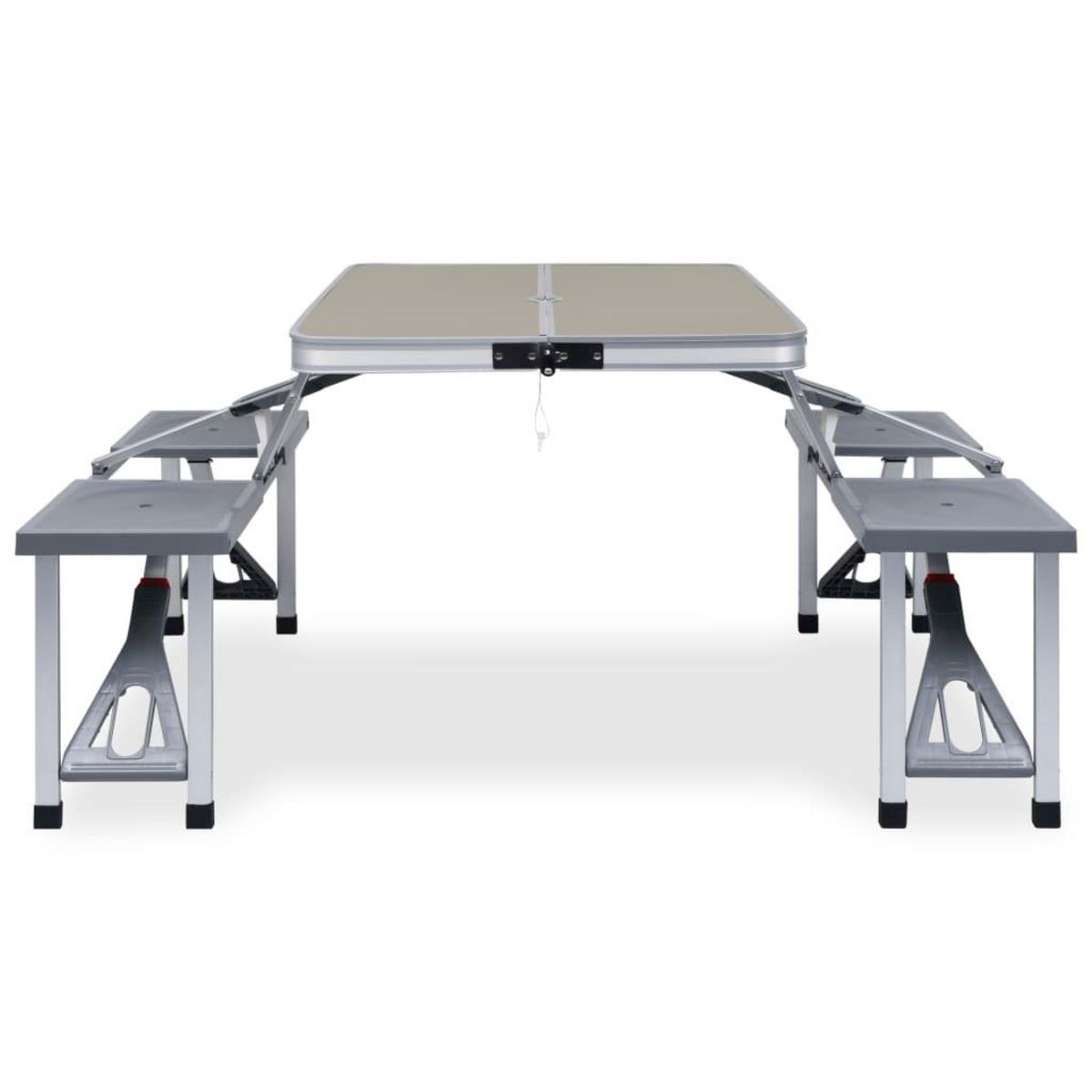 VIDAXL Table pliable de camping avec 4 sieges Acier Aluminium