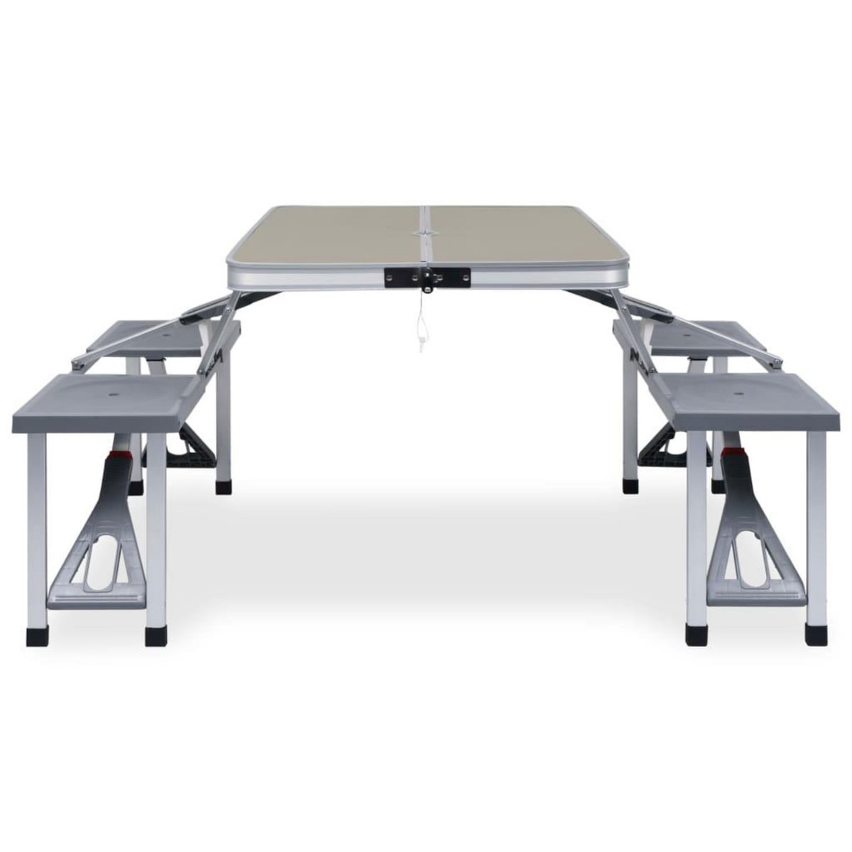 VIDAXL Table pliable de camping avec 4 sieges Acier Aluminium