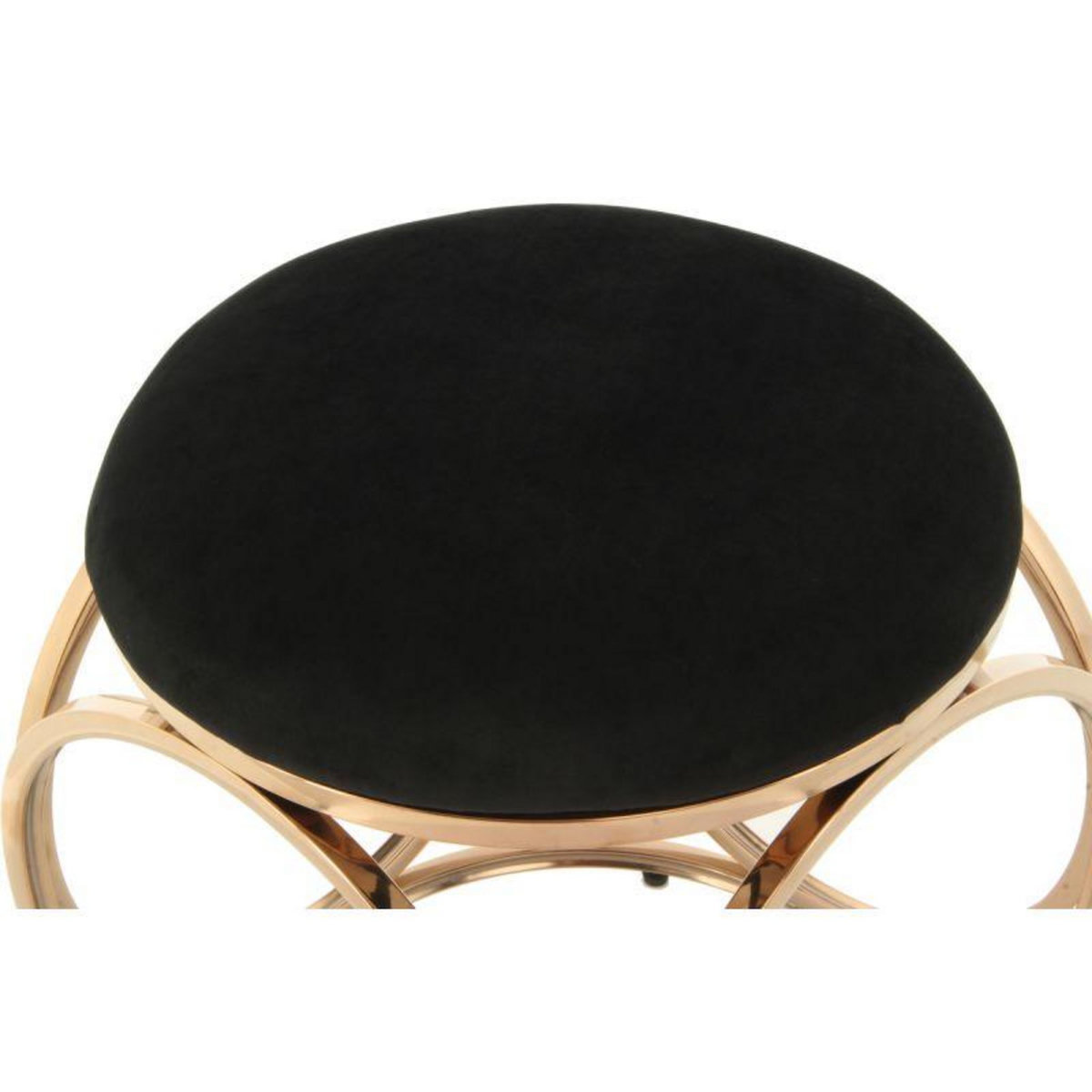 Paris Prix Tabouret Design  Whitney  45cm Noir & Or Rose